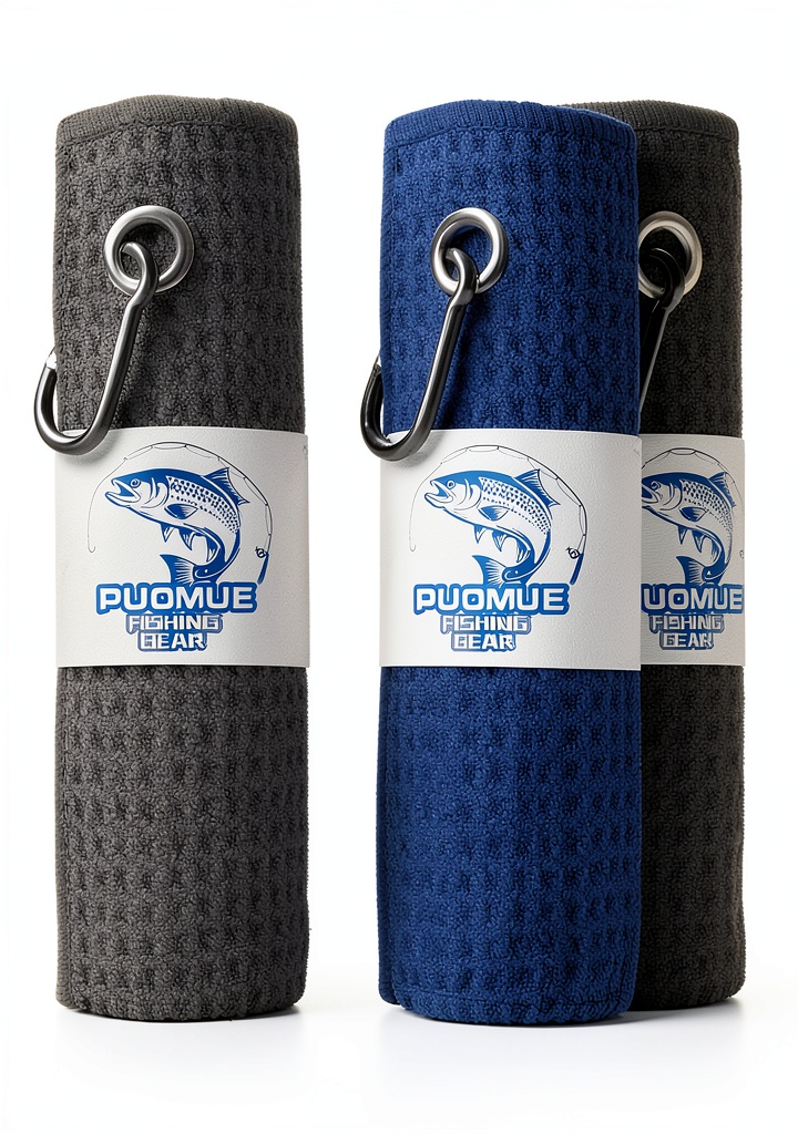 Real‑life usage of Puomue microfiber fishing towels on a lakeside dock