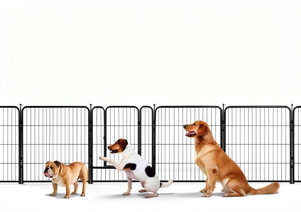 GDKASRNY Dog Playpen Silver 40 Inch 8 Panels-2