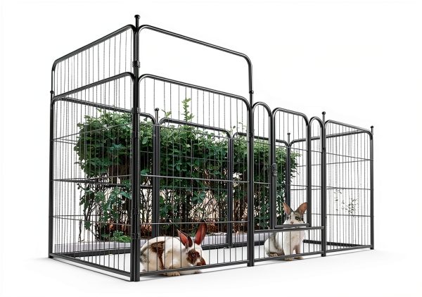 Dog Playpen Silver GDKASRNY 40 Inch 8 Panels-6