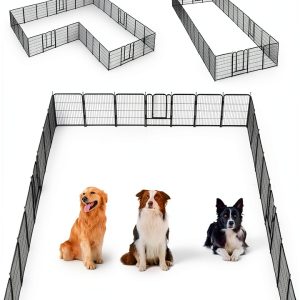 Dog Playpen GDKASRNY Silver 8-Panel Indoor Fence-0
