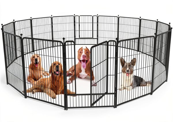 GDKASRNY Dog Playpen Silver 40 Inch 8 Panels-0