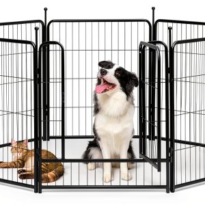 Dog Playpen Silver GDKASRNY 40 Inch 8 Panels-0