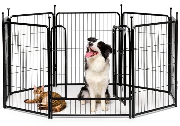 Dog Playpen Silver GDKASRNY 40 Inch 8 Panels-0