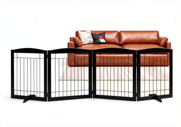 Pawland wooden dog gate convertible 96in-0