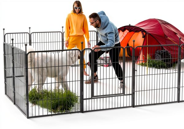 Dog Playpen GDKASRNY Silver 40 Inch Indoor Fence-5