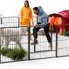 GDKASRNY Dog Playpen Silver 40 Inch 8 Panels-5
