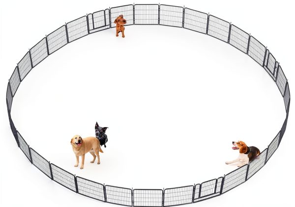 GDKASRNY Dog Playpens 40 Inch Silver-6