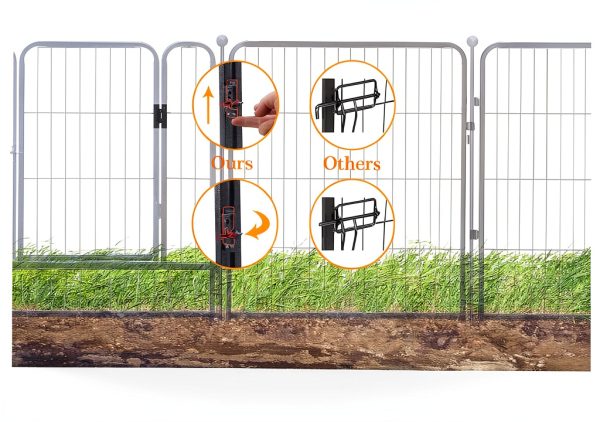 GDKASRNY Dog Playpens 40 Inch Silver-2