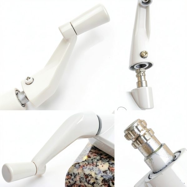 Window Crank Handle Replacement,(Single)(White Color) Fit to [3/8" Spline Socket Crank Handle]. Spline Socket, Smooth 360-Degree Operation.Casement,Compatible Andersen Window.Material: Zinc Alloy-1